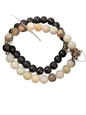 A set of beaded stretch bracelets